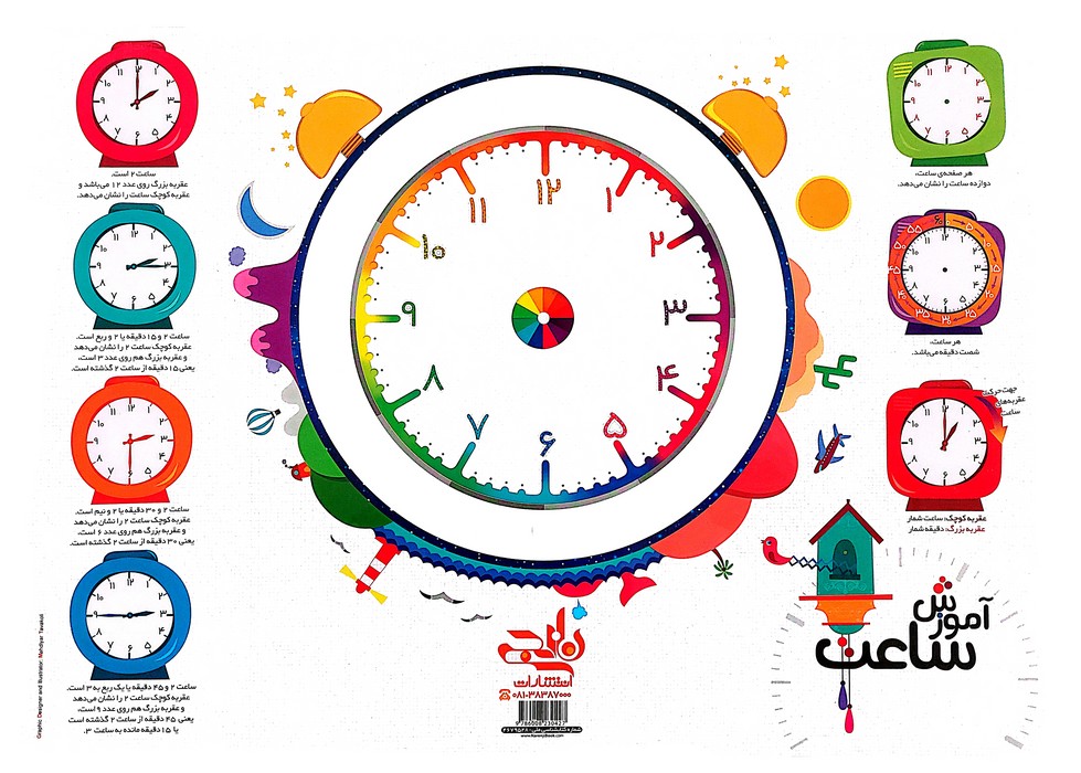 پایانه - پوستر وایت بردی آموزش ساعت
