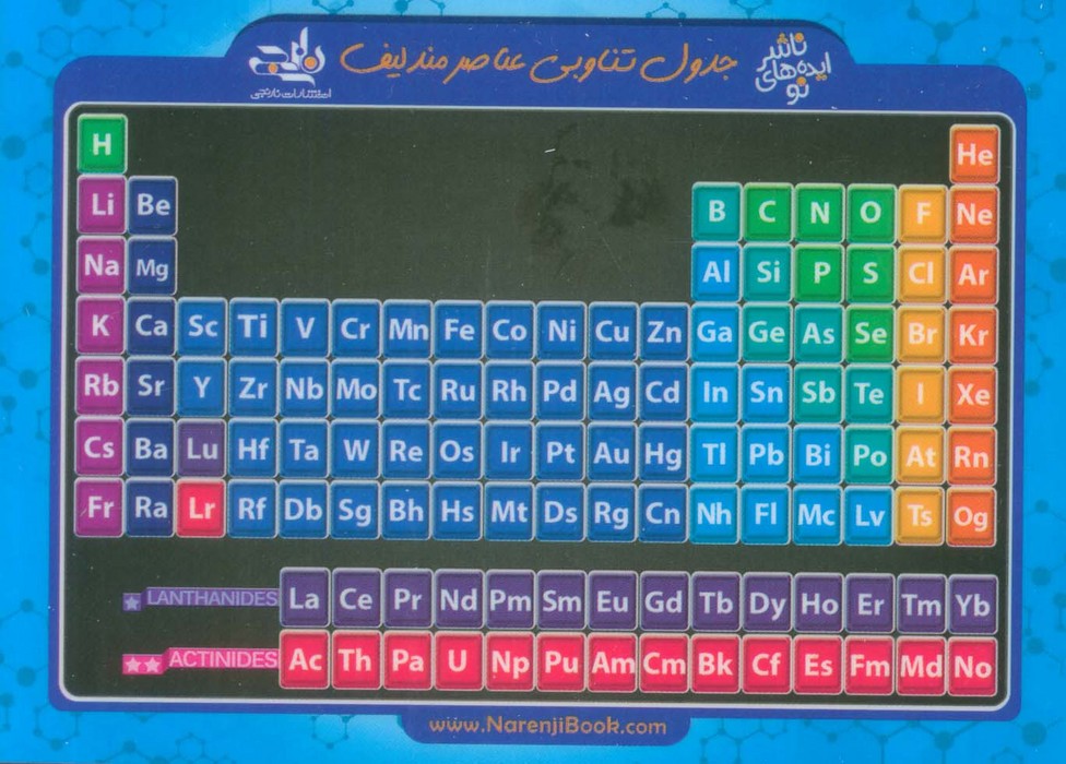 پایانه - فلش کارت جیبی جدول تناوبی عناصر مندلیف + جدول تمرین