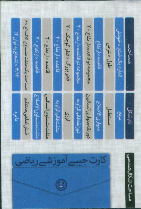 پایانه - فلش کارت جیبی آموزشی ریاضی